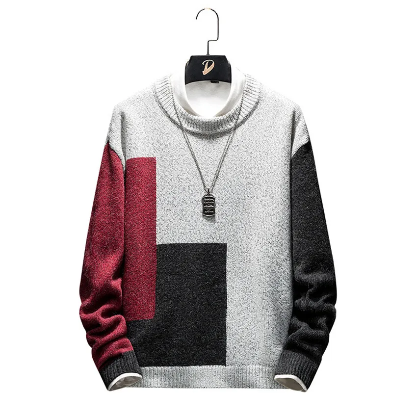 Свитер мужской осенний бренд горячее предложение Повседневные вязаные пуловеры и свитеры для мужчин/женщин уличная одежда Homme - Цвет: Gray