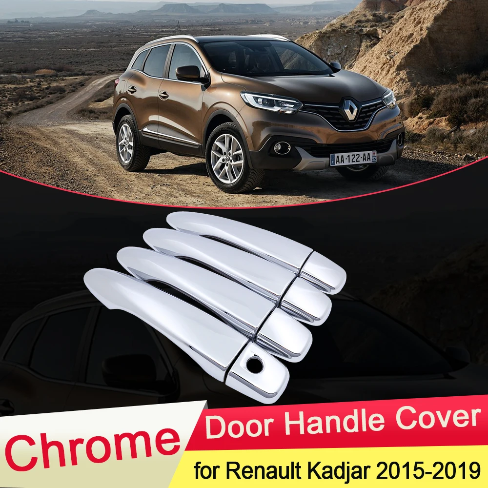 

Для Renault Kadjar 2015 2016 2017 2018 2019 Luxuriou хромированная крышка для дверных ручек, отделка, набор стильных стикеров, аксессуары