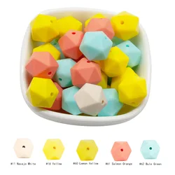 10PCS Silicone Beads Polygon 17mm 10pcs BPA Free sensory  Baby products Chewable Teething Pacifier Baby toy
