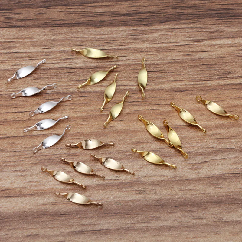 

50pcs/lot 16mm Twisted Pendants Clasp Necklace Connector Bail Beads For DIY Necklace Making Supplies Jewelry Finding