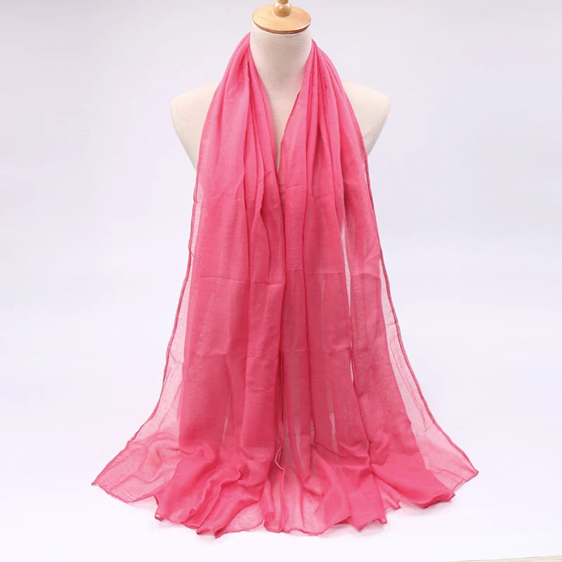 Горячая Распродажа, женские шарфы, простой хиджаб из вискозы, мягкие однотонные мусульманские шали, женский платок, модный тюрбан - Цвет: 15