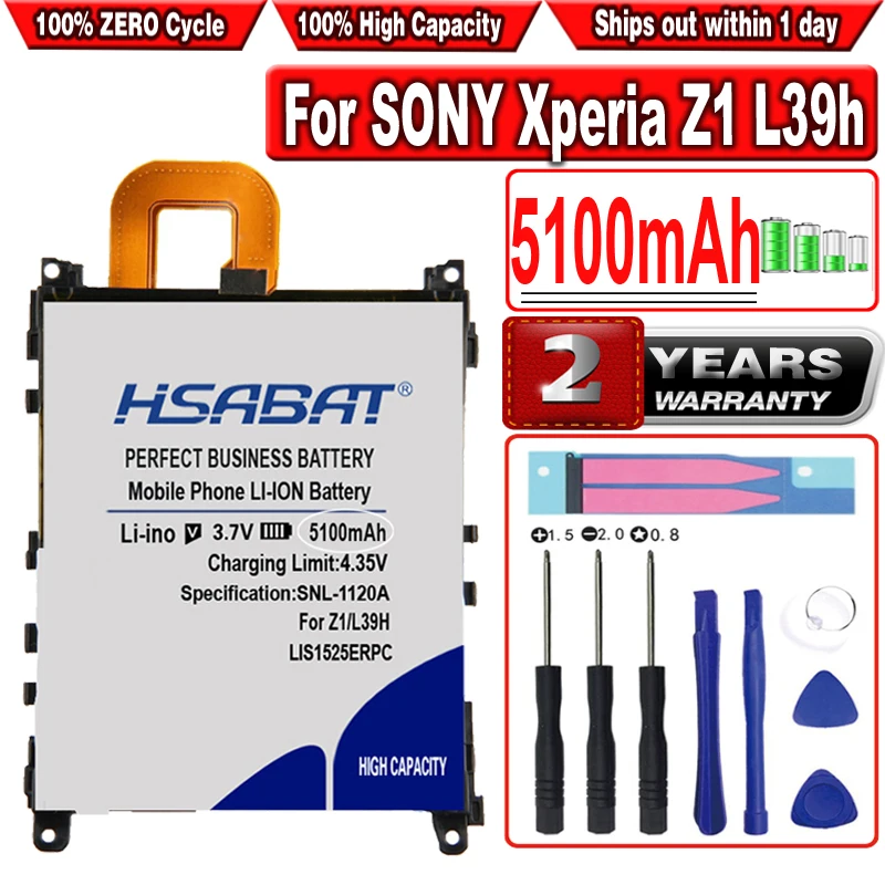 Аккумулятор HSABAT LIS1525ERPC для SONY Xperia Z1 5100 мАч L39h L39 C6902 C6903 C6916 C6943 SO-01F L39T L39U | Мобильные