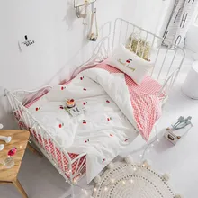 Детская кроватка для младенца постельные принадлежности, пододеяльник, хлопок детские постельные принадлежности для кроватки Комплект постельного белья, простынь и наволочки) Дети детская печать BXX029