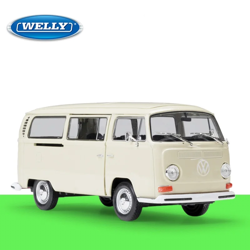 Велли 1:24 литье под давлением VW T2 1972 T1 1963 автобус красный крем синий высокая