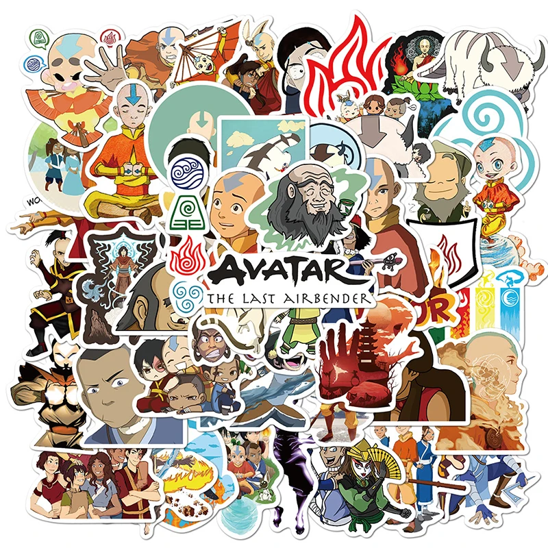 50 Pz Avatar Gli Ultimi Adesivi Airbender Per Bambini Pegatina Cancelleria Fai Da Te Ps4 Skateboard Laptop Chitarra Anime Sticker