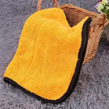 Микрофибра новая 40 см x 29 см супер толстый плюш микрофибра автомобиля чистящие салфетки полотенца зеленый/оранжевый бытовой мыть ткань