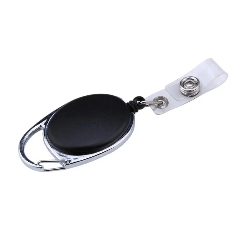 2X черный выдвижной Тяговый брелок для ключей катушка ID Lanyard имя бирка карта держатель