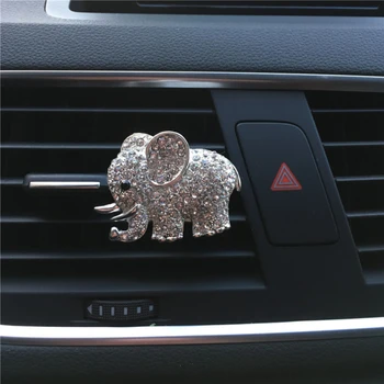 

Diamond Crystal Elephant Car Air Conditioner Air Outlet Perfume Clip Car Interior Decoration