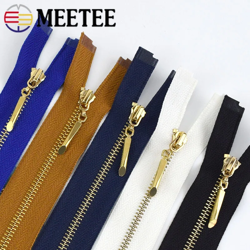 

2pcs/5pcs Metal Zipper 3# 40cm Open End Zip for Sew Bags Purse Down Jacket Skirt Clothing Sewing Accessory ZA048 Tailor Zipper
