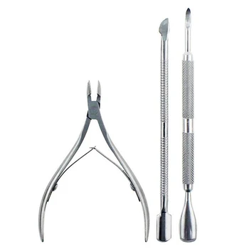 

3PCS/set Nail Set Manicure Tools With Cuticle Scissor&Pushers For Nails Art Beauty Kit Manicuring Nail Tool Plier Double Head