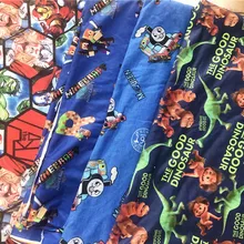 Width150cm Мстители Динозавр Поезд лазерность вязать хлопок ткани лоскутное DIY Мальчик одежда материал сшитая шляпа pantsT-рубашка