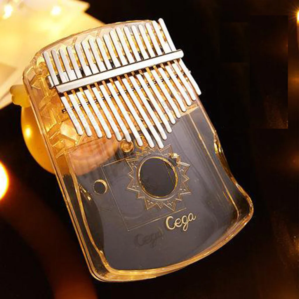 Portable Clear 17-Key Kalimba Mbira Finger Piano Mini Gift Toys 18x13x3.5cm