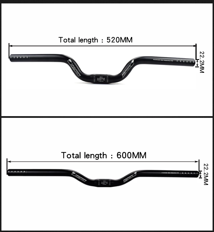 Рули из алюминиевого сплава для летающих велосипедов горизонтальные короткие Рули в Янь 25,4 мм X 520 мм ласточковая ручка