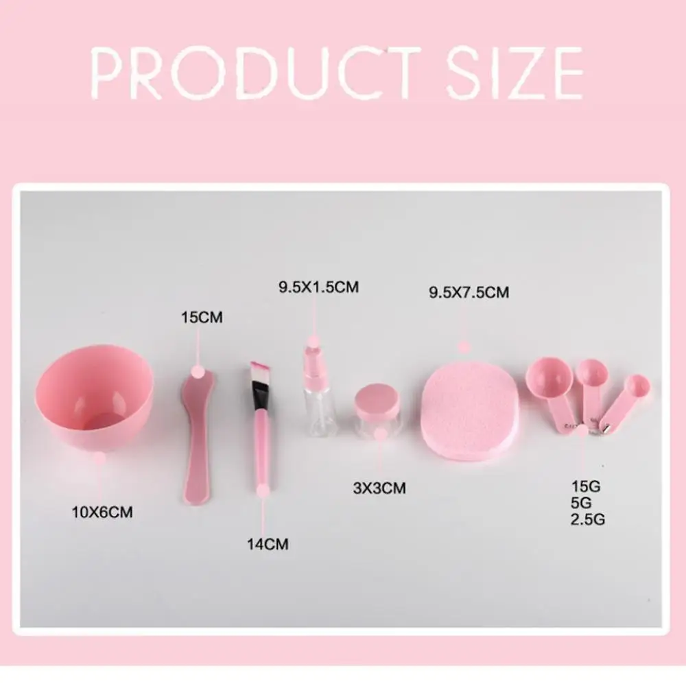 9 in 1 DIY Mask Bowl Brush Beauty Tool Homemade Stick Spray Bottle Measuring Spoon Make up Set Mixing Bowl Spray Bottle Powder