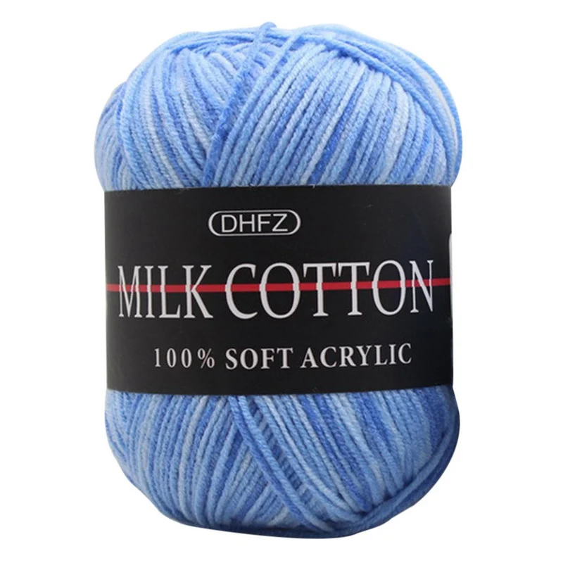 dark blue Вязание крючком молочная Мягкая Детская хлопчатобумажная шерстяная пряжа 50 г DIY теплое пальто свитер ручная вязка пряжа одеяло вязание крючком красочные - Цвет: dark blue