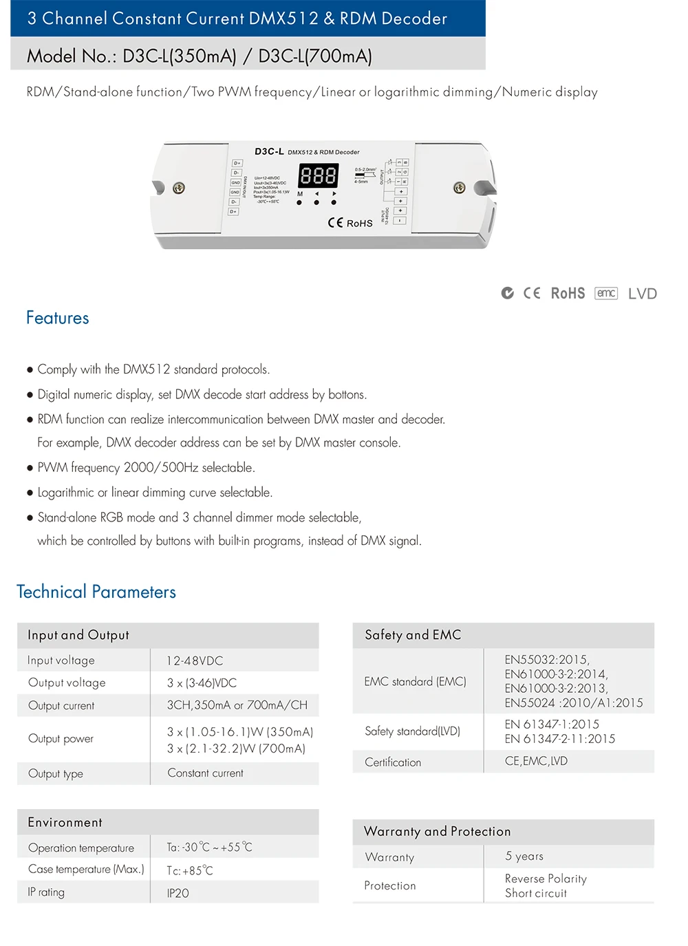 3 канала постоянного тока Led DMX512 декодер RGB полосы света декодер CC 350mA 700mA 5-24 В DC D3C-L ШИМ цифровой индикатор