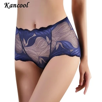 

KANCOOL Sexy Women Underwear Cotton Mid-Waist Lace Briefs Ladies Translucent Underpants Fashion Flexible Mesh Lingerie Panties