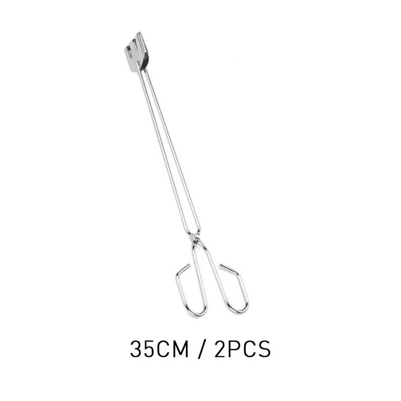 35 CM 2 шт. кухонные щипцы антипригарные Инструменты для барбекю из нержавеющей стали для приготовления пищи гриль барбекю щипцы для барбекю клип гаджет для использования на открытом воздухе - Цвет: 35 CM