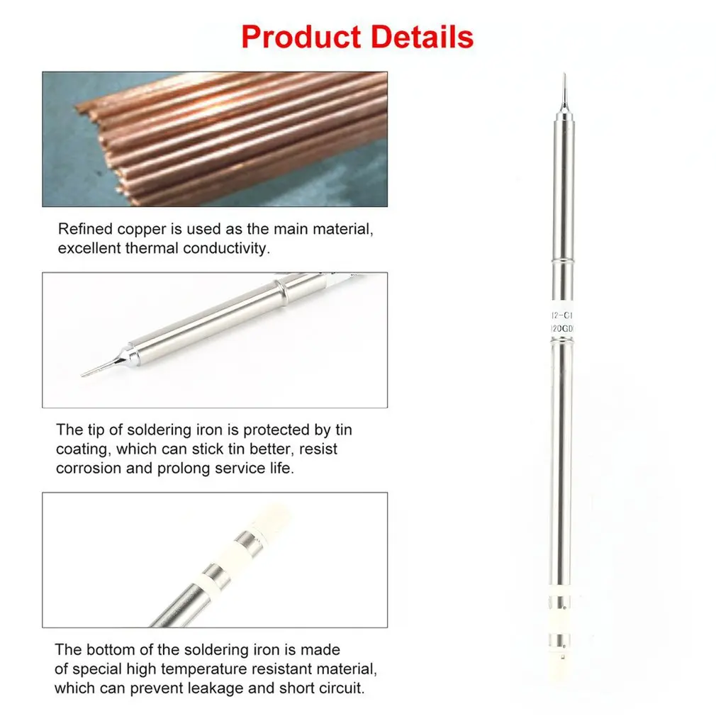 T12 Series Electronic Soldering Iron Tip T12-KR High-grade Welding Tools T12 Soldering Tip for Soldering Station Rapid heating
