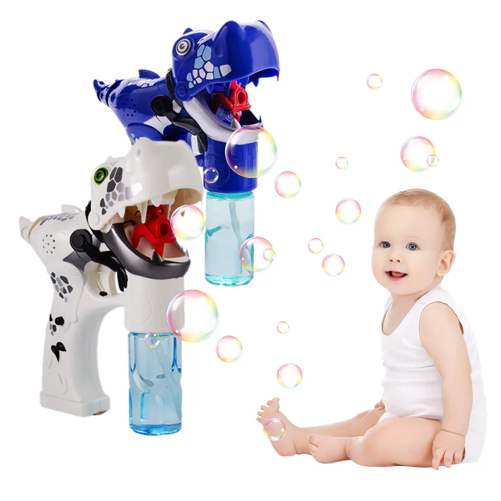 Автоматическая машина для пузырей динозавра с музыкальным светом, электрическое устройство для мыльных пузырей, Детская наружная ванна для купания, мыло, ручная игрушка в подарок
