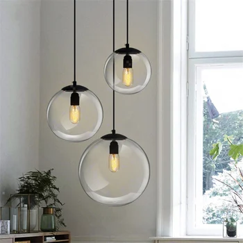 

Modern Glass Ball Pendant Lights Led Pendant Lamp Lights Living Room Restaurant Kitchen Fixtures Decor Suspension Luminaire E27