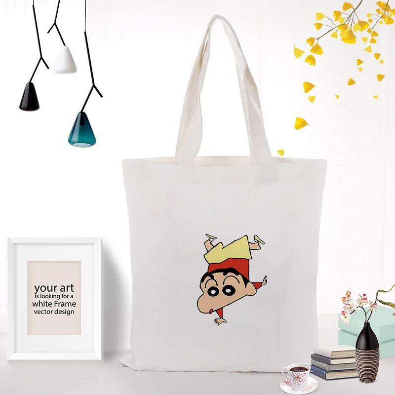 LBXX031 Crayon Shin-chan Холст сумка для ежедневного использования текста DIY печать на заказ логотип сумка для покупок эко многоразовая утилизация - Цвет: LBXX031