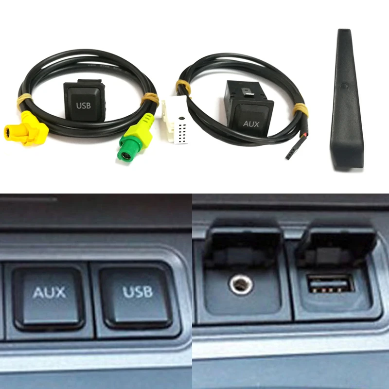  Para RCD510 RNS315 AUX. USB cable Adaptador de audio USB para VW Passat B6 B7 Golf 5 6 Jetta MK5 MK
