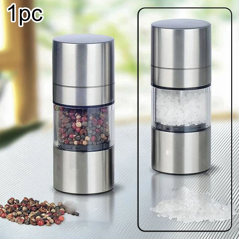 1 Pcs Manual Stainless Steel Salt Pepper Mill Grinder Muller Kitchen Tool Portable Durable And Practical