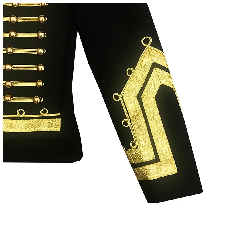 100%real mens blackwith golden cord slim jacket/fashion model tuxedo jacket/ASIA SIZE