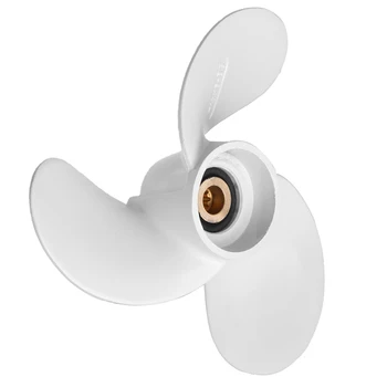 

Marine Outboard Propeller 7 1/4 x 6 For Yamaha 2.5-3HP 6L5-45943-00-EL Aluminium Alloy White 9 Spline Tooth Boat Propeller