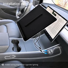 Для Tesla модель 3 Y мобильный телефон беспроводной зарядный коврик док-станция центральная консоль зарядное устройство использовать прикуриватель 4 USB QC3.0 для iPhone