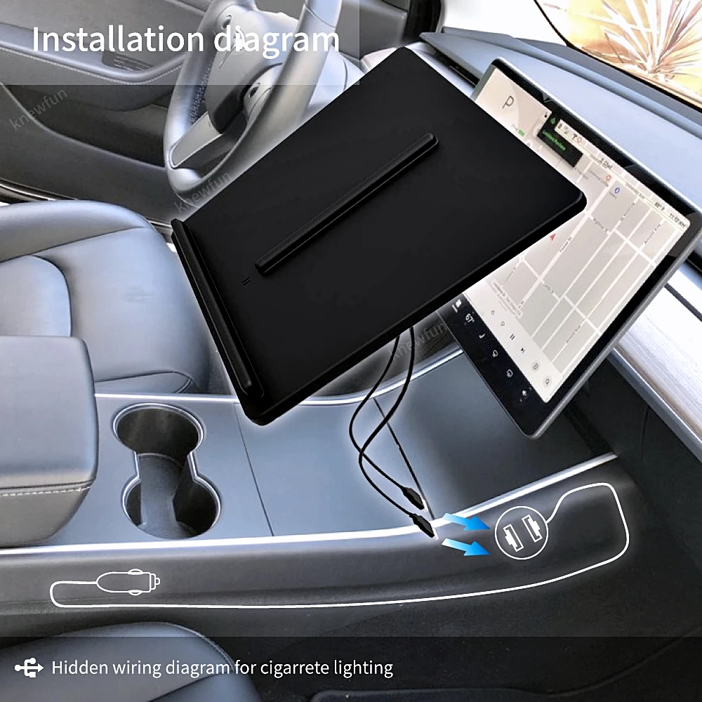 Беспроводная зарядная подставка для мобильного телефона Tesla Model 3 Y аксессуары док