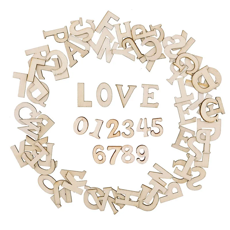 Art-Crafts Scrapbooking Decorative Wood-Ornaments Letters Alphabet English Mini DIY