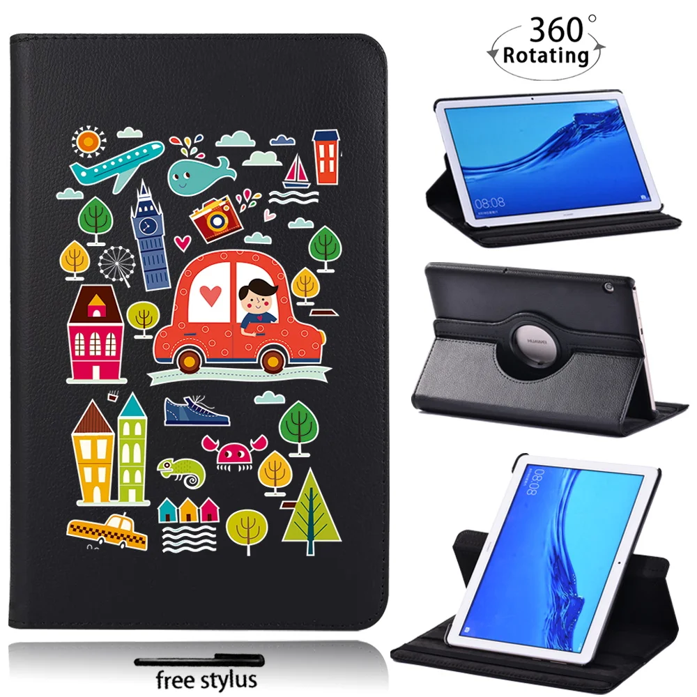 dos desenhos animados plutônio couro tablet capa protetora + stylus