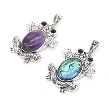 

Natural stone Pendant Frog shape Vintage Animal Exquisite charms For jewelry making DIY Necklace Crystal Quartz accessories