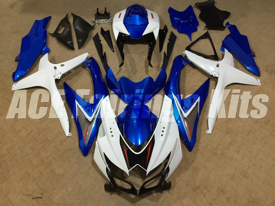 Синий горячий(литье под давлением) ABS комплект обтекателей для Suzuki GSXR 600-750 GSXR 750 K8 2008 2009 2010 Обтекатель Набор мотоцикл крышка