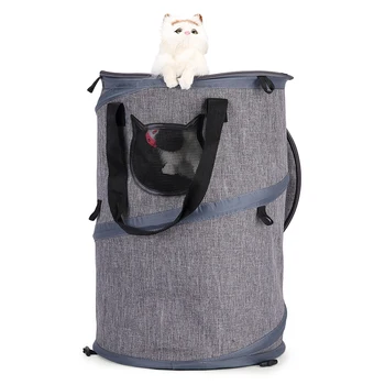 

2 in 1 Pet Carrier Tote,Multifunctional Collapsible Handbag Breathable Cat Tunnel Toy Portable Hiking Travel Bag