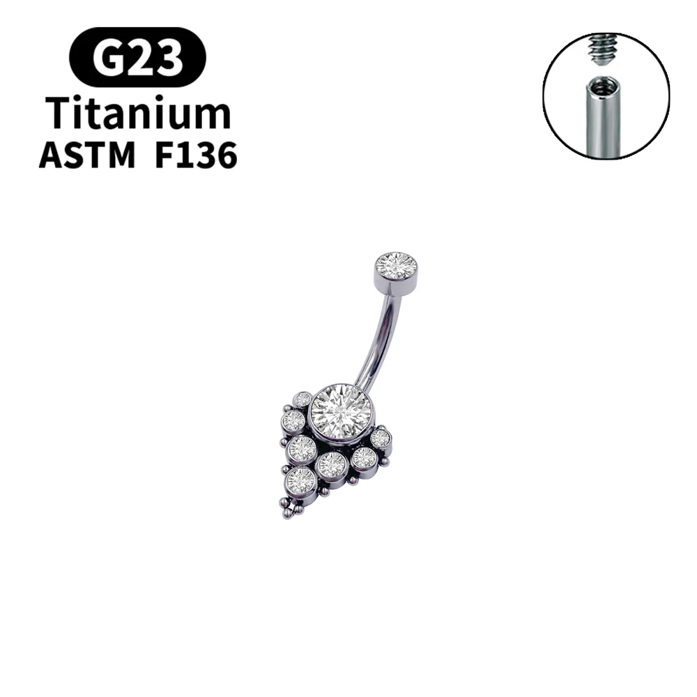 Titan F136 G23 Schmuck Piercing Frauen Opal Bauch Ring Opal Nabel Ring Cubic Zirkon Bauchnabel Piercing Körper Schmuck – Detail 8
