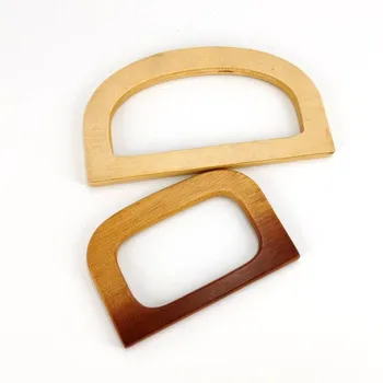 

1Pcs Diy Purse Simple Replacement Circle Handle Portable Bag Strap Wooden Handle For Handbag Round D-Shaped Bag Accessories