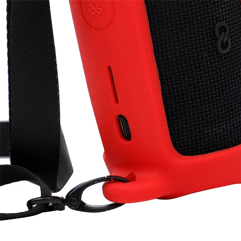 Portable Carry Sleeve Silicone Case Cover Carabiner forJBL FLIP 5 Bluetooth Speaker Silicone Case 40OCT17
