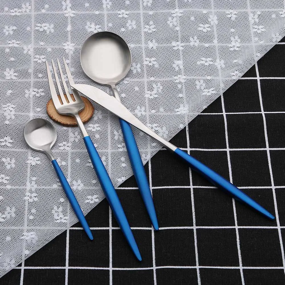 4 шт. в наборе многоразовые столовые приборы из нержавеющей стали стиле