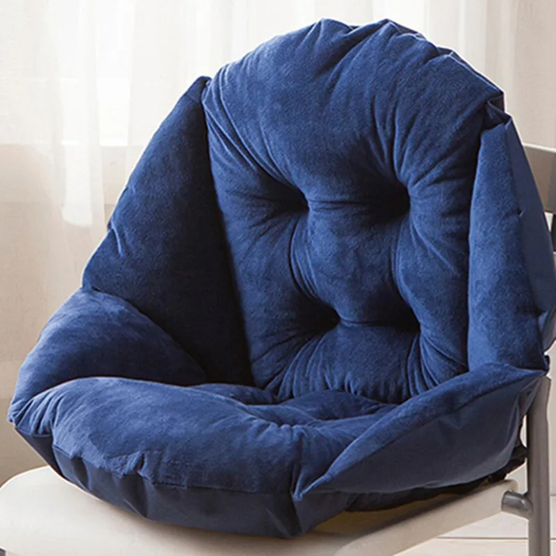 Dark blue Утолщенный Противоскользящий офисный стул Подушка интегрированный коврик четыре сезона студенческий коврик для сиденья качественный Удобный Диван Подушка 1 шт - Цвет: Dark blue