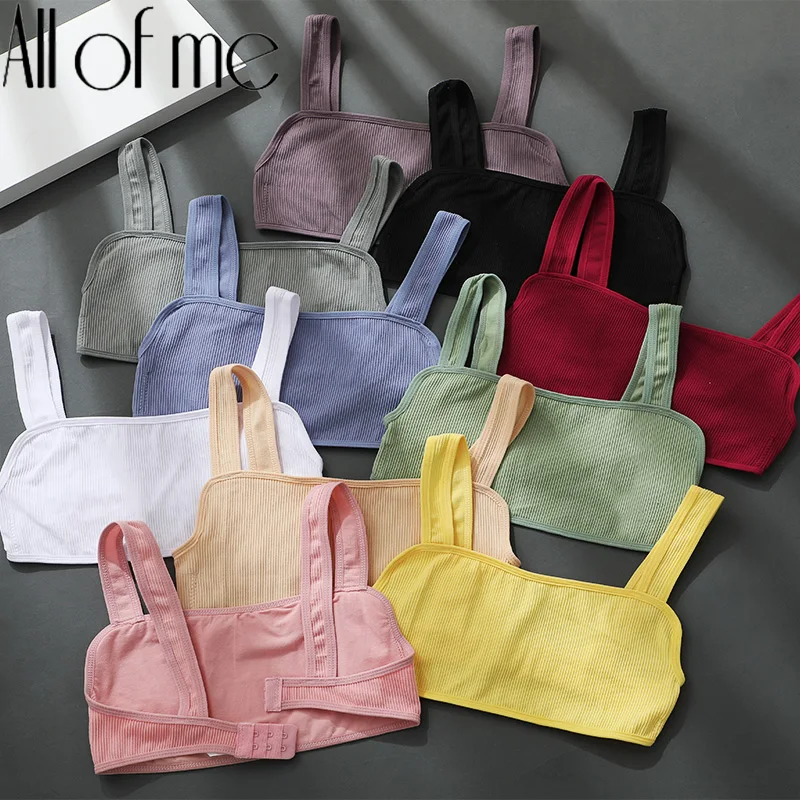 

Women Tops Seamless Tank Top Widen Shoulder Strap Sexy Crop Tanks Girls Female Lingerie Bralette Wireless Camisoles Tube Tops