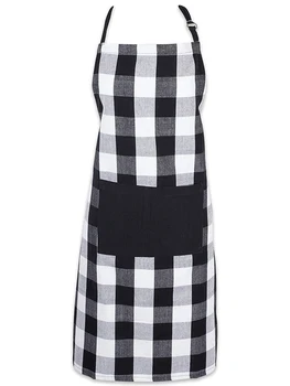 

71x81cm Kitchen Striped Plaid Long Aprons For Woman Waist Apron With Pocket Catering Chef Waiter Apron Barbecue Kitchen Tool