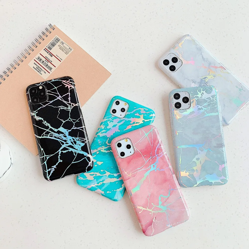 Case For iPhone 11 Pro Max 11 Pro Cover Luxury Shiny Laser Crack Marble Gradient Funda For iPhone X Xr Xs Max 6S 7 8 Plus Cases (1)