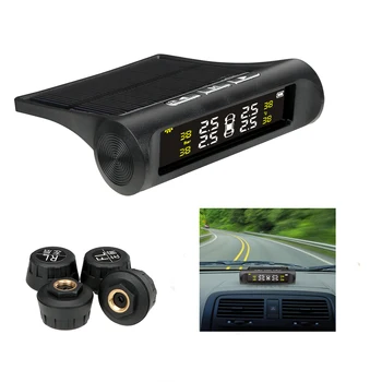 

LEEPEE TPMS Sensor Tyre Pressure Monitoring System USB or Solar Power Digital Auto Security Alarm Systems Tyre Pressure Sensors