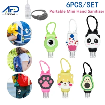 

6pcs/set Silicone Mini Hand Sanitizer Bottle with Wristband Hand Dispenser Gel Holder Detachable Cover Soap Dispenser Container