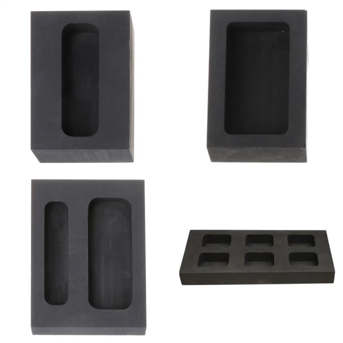 4pcs Black Graphite Furnace Casting Foundry Crucible Melting Tool Ingot Moulds 4pcs Black Graphite Furnace Casting Foundry Crucible Melting Tool Ingot Moulds