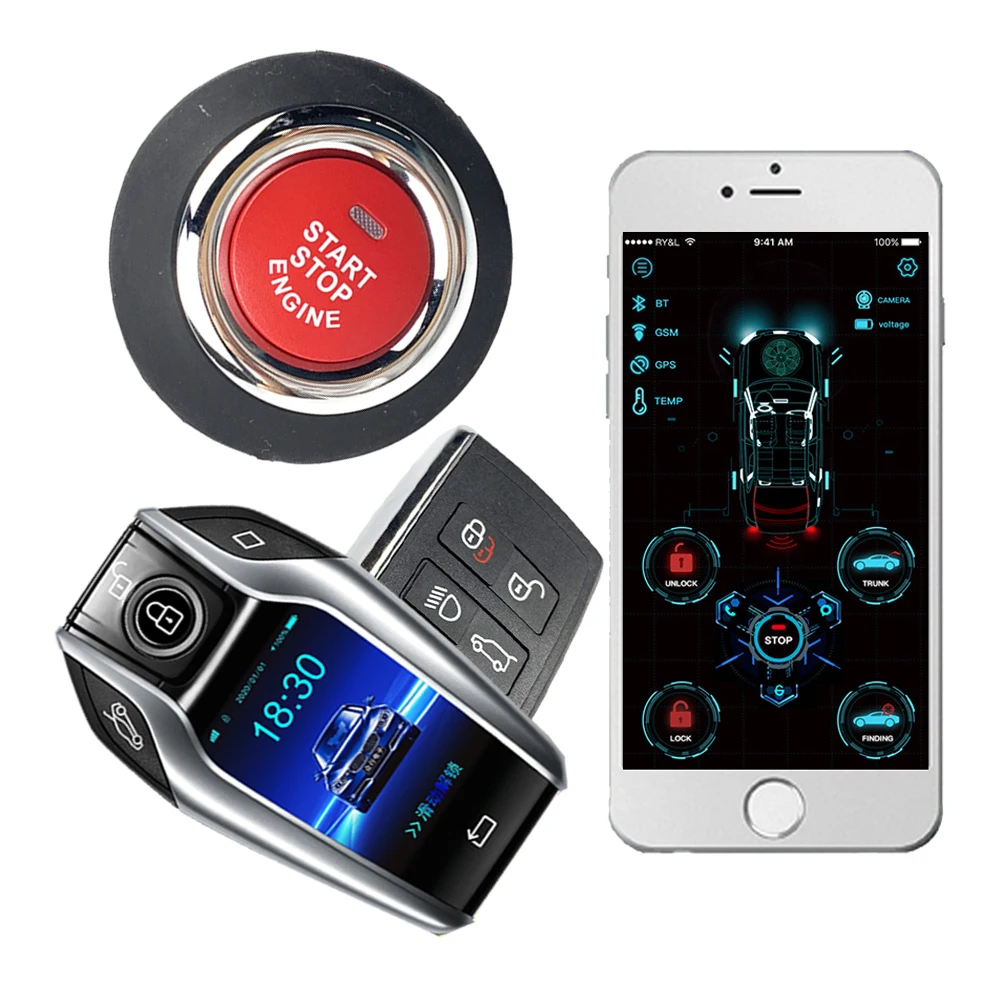 

Cardot New Remote Starter Start Stop Pke Keyless Entry System 4G Car Alarms