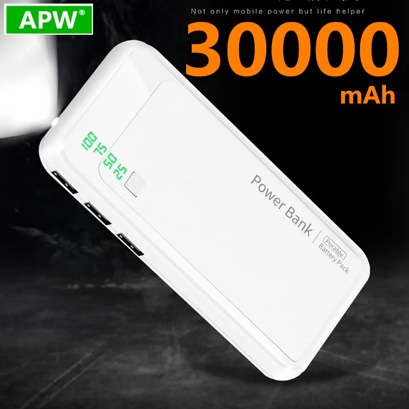 Высокая емкость 30000 мАч Внешний аккумулятор с двумя USB внешними аккумуляторами